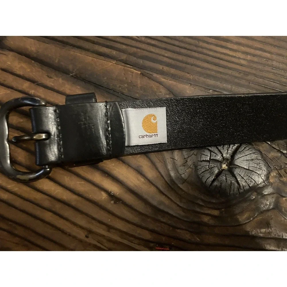 Carhart Belt Men's Size Large Black  Genuine Leather Workwear Rugged